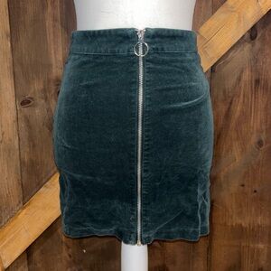 Forever 21 Green Velvety Mini Skirt for Cocktail